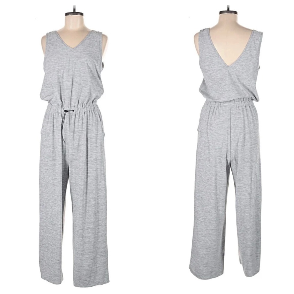 Old Navy Active 
 Breathe On  Light Grey Sleeveless Drawstring Jumpsuit size med
